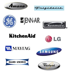 We service all major appliances including Whirlpool, Kitchen Aid, Maytag, Amana, Jenn-Air, Kenmore, GE, Frigidaire, Sub-Zero, Samsung, and LG